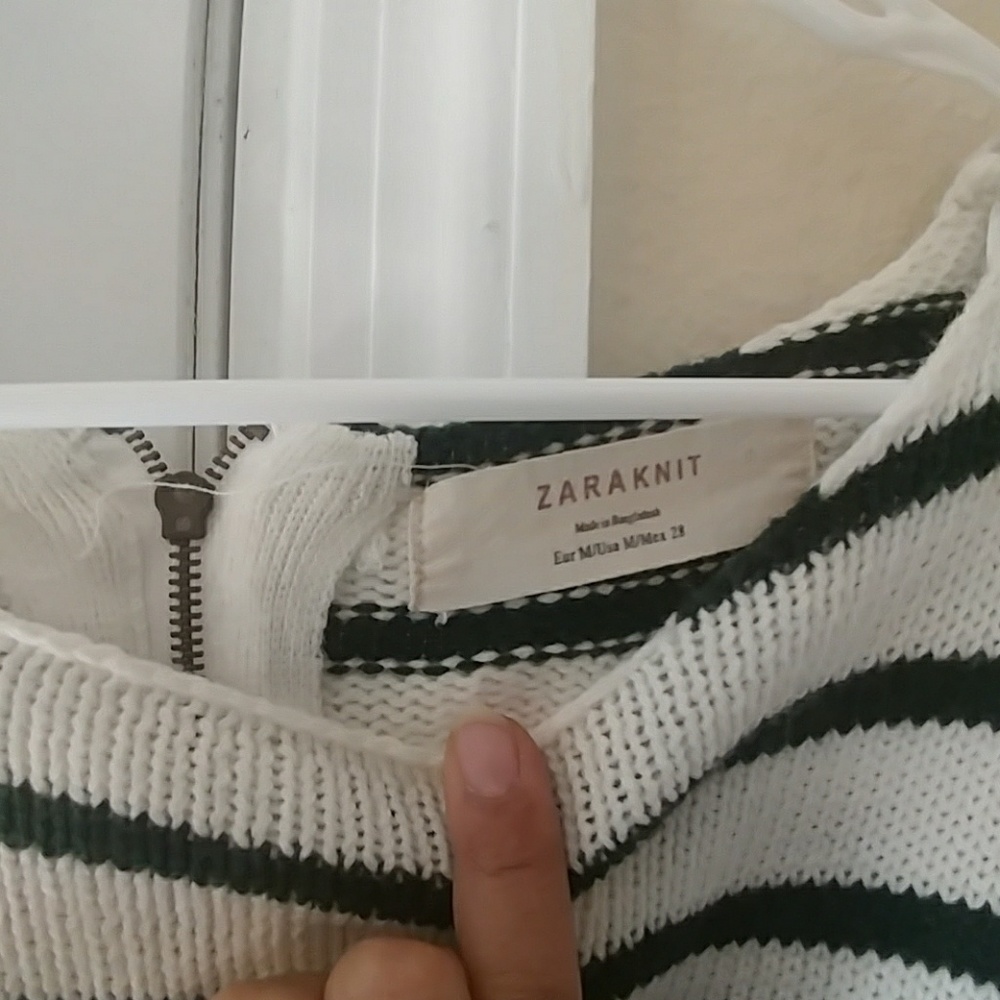 Zara Knit green and white sweater - Picture 5 of 8